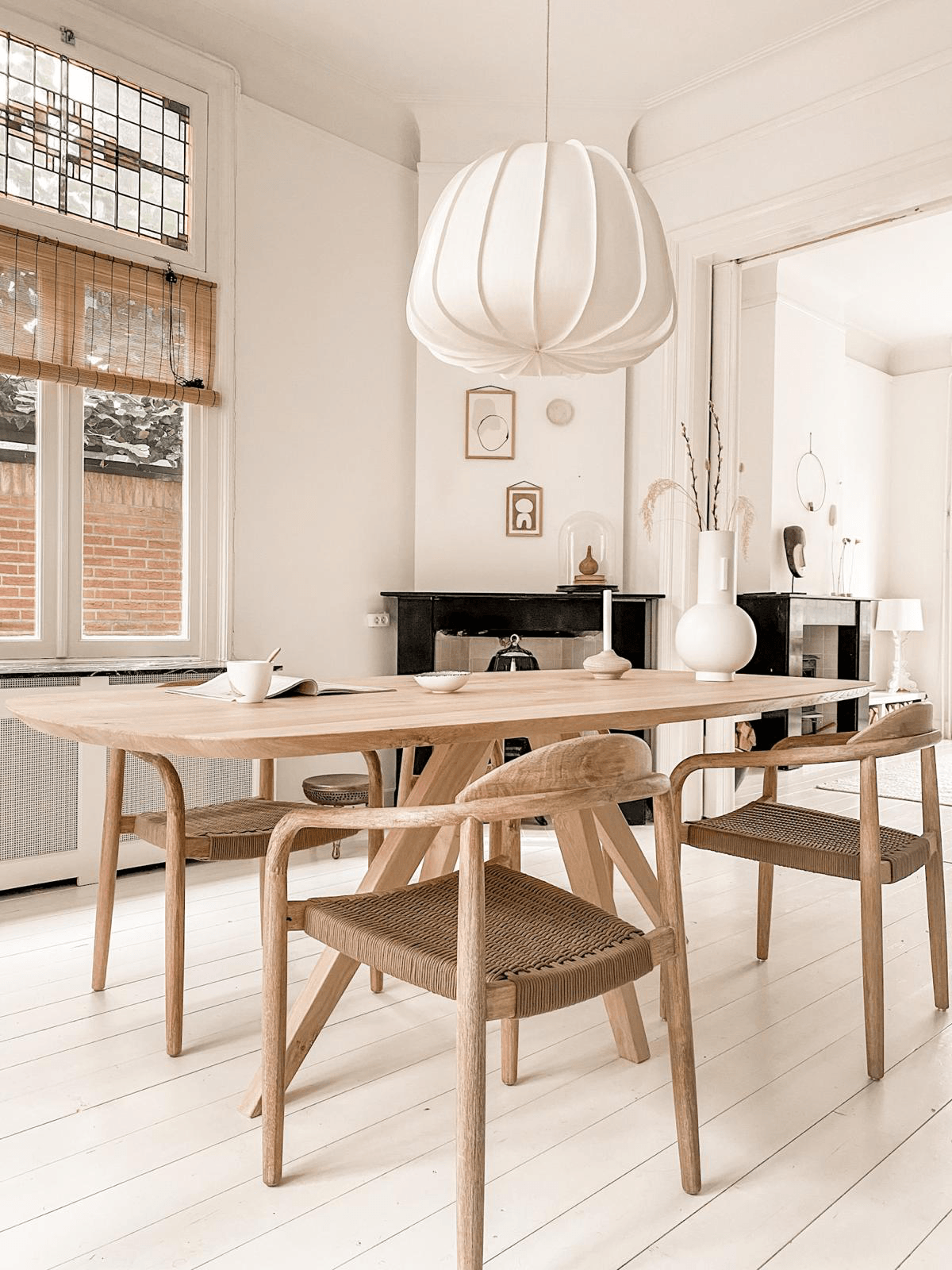 Handgemaakte eikenhouten eettafel
