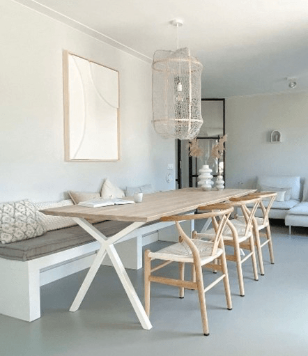 Maatwerk meubels - wandbank met eettafel