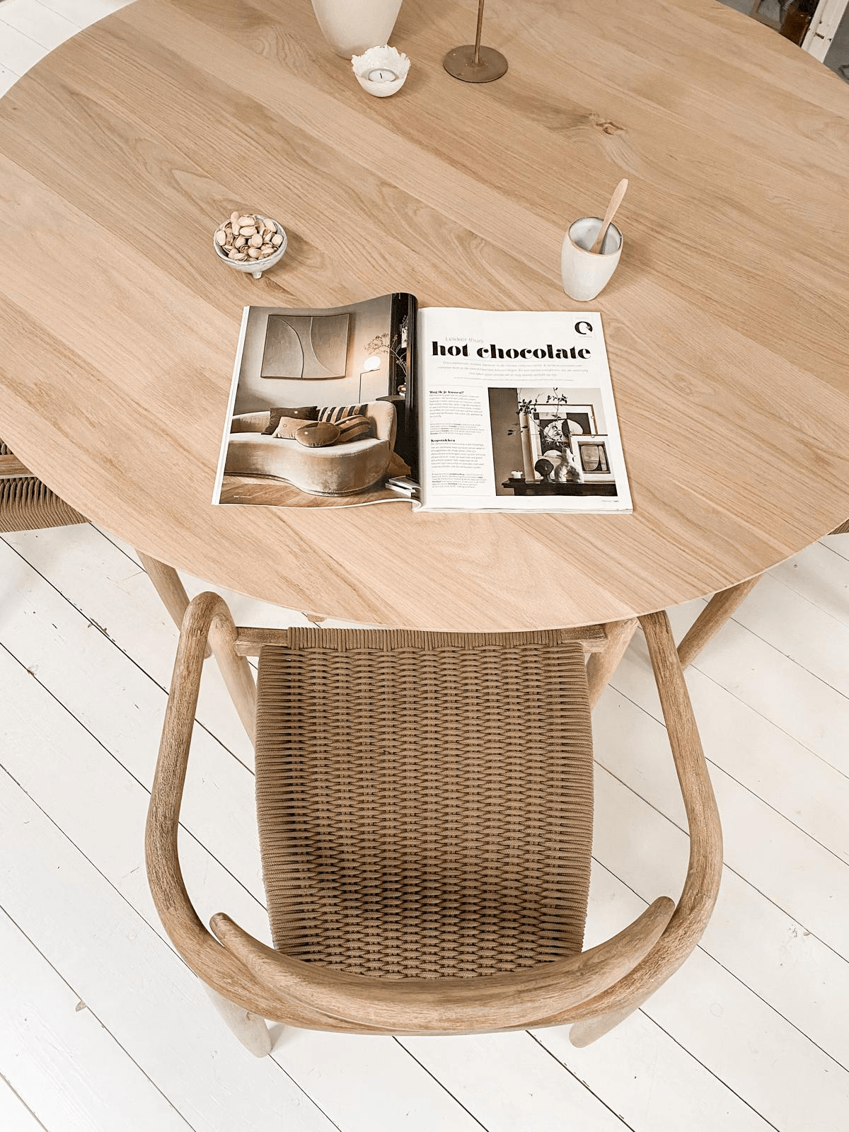 Ronde eiken eettafel op maat